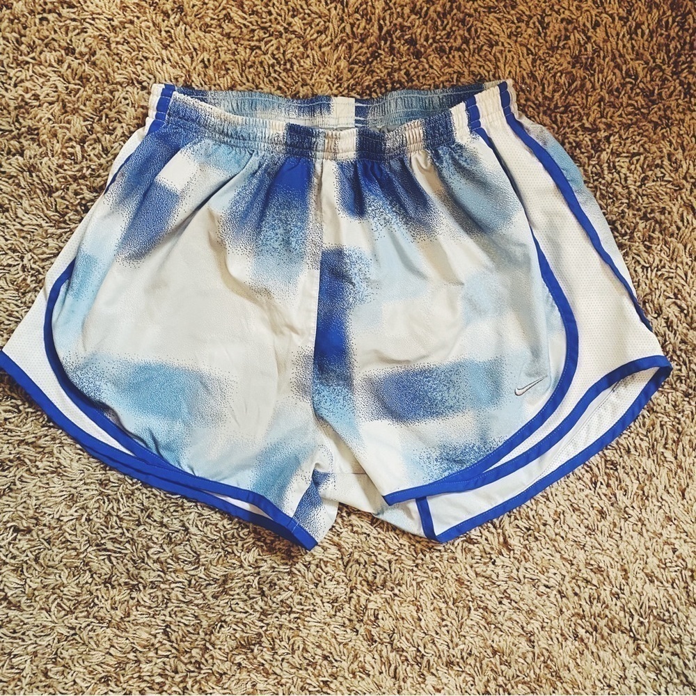 Nike Blue and White Athletic Shorts